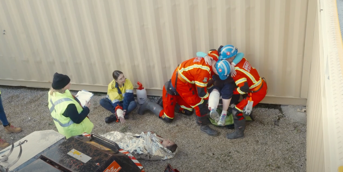 Simulated emergency at a Mines Rescue competition