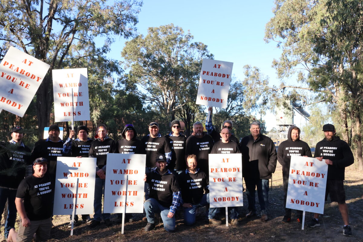 Wambo Washery workers during Enterprise Agreement dispute with Peabody